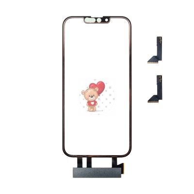 Стекло модуля для Apple iPhone 13 Pro в сборе с тачскрином, рамкой и OCA пленкой Черный - OR (Mitsubishi)