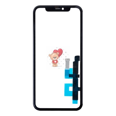 Стекло модуля для Apple iPhone 11 в сборе с тачскрином и OCA пленкой Черный - OR (Feaglet)