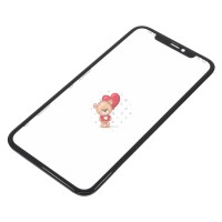 Стекло модуля для Apple iPhone 11 в сборе с рамкой и OCA пленкой Черный - OR (Mitsubishi)