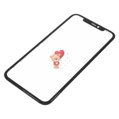 Стекло модуля для Apple iPhone 11 в сборе с рамкой и OCA пленкой Черный - OR (Feaglet)