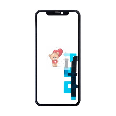 Стекло модуля для Apple iPhone 11 в сборе с тачскрином и OCA пленкой Черный - OR (Mitsubishi)