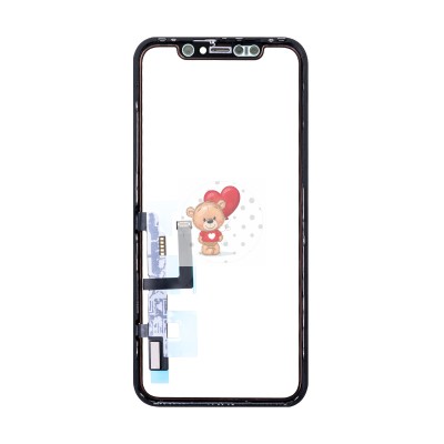 Стекло модуля для Apple iPhone 11 в сборе с тачскрином и OCA пленкой Черный - OR (Mitsubishi)