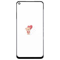 Стекло модуля для Realme 6 в сборе с OCA пленкой Черный - OR (Mitsubishi)