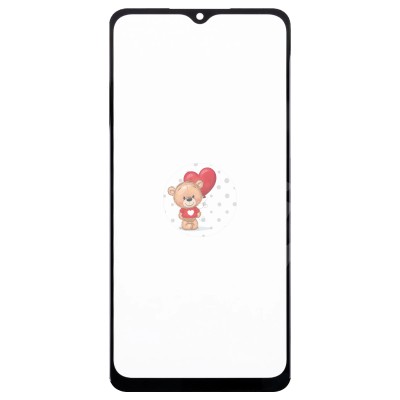 Стекло модуля для Samsung A022G Galaxy A02 в сборе с OCA пленкой Черный - OR (Mitsubishi)