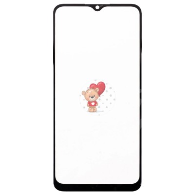 Стекло модуля для Samsung A025F Galaxy A02s в сборе с OCA пленкой Черный - OR (Mitsubishi)