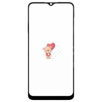 Стекло модуля для Samsung A037F Galaxy A03s в сборе с OCA пленкой Черный - OR (Mitsubishi)