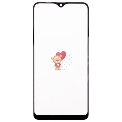 Стекло модуля для Samsung A105F Galaxy A10 в сборе с OCA пленкой Черный - OR (Mitsubishi)