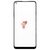 Стекло модуля для Samsung A115F Galaxy A11 в сборе с OCA пленкой Черный - OR (Mitsubishi)