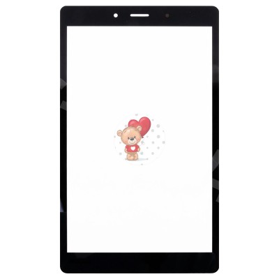 Стекло модуля для Samsung T295 Galaxy Tab A 8" в сборе с OCA пленкой Черный - OR (Mitsubishi)