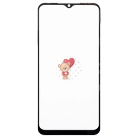 Стекло модуля для Tecno POP 6 Pro в сборе с OCA пленкой Черный - OR (Mitsubishi)