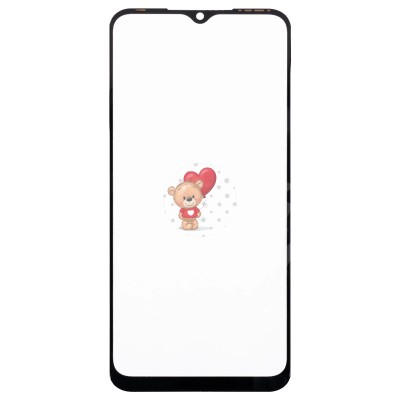 Стекло модуля для Tecno POP 6 Pro в сборе с OCA пленкой Черный - OR (Mitsubishi)