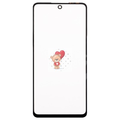 Стекло модуля для Tecno Pova 2 в сборе с OCA пленкой Черный - OR (Mitsubishi)