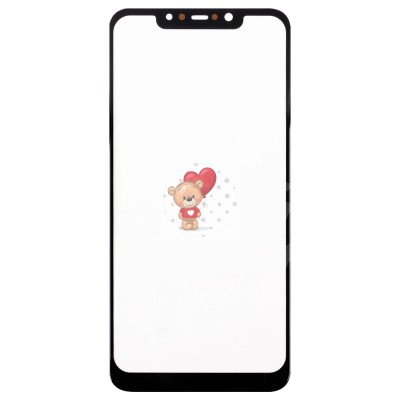 Стекло модуля для Xiaomi Pocophone F1 в сборе с OCA пленкой Черный - OR (Mitsubishi)