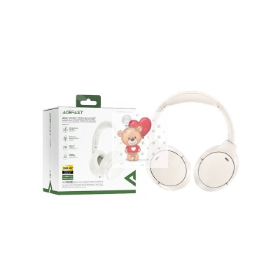 Беспроводные наушники Acefast H6 (накладные, активное шумоподавление) Белый