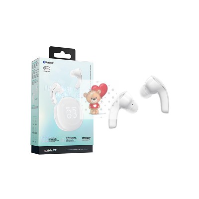 Беспроводные наушники Acefast T9 (TWS, вакуумные, с дисплеем, активное шумоподавление) Белый