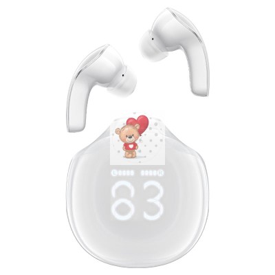 Беспроводные наушники Acefast T9 (TWS, вакуумные, с дисплеем, активное шумоподавление) Белый