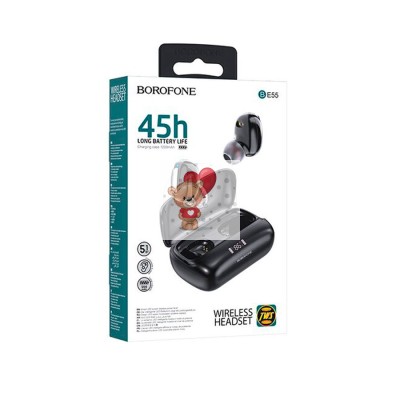 Беспроводные наушники Borofone BE55 (TWS, с дисплеем, вакуумные) Черный Беспроводные наушники Borofone BE55 (TWS, с дисплеем, вакуумные) Черный