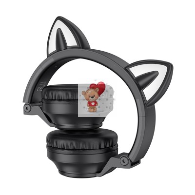 Беспроводные наушники Borofone BO18 Cat Ear (накладные, кошачьи ушки) Черный