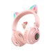 Беспроводные наушники Borofone BO18 Cat Ear (накладные, кошачьи ушки) Розовый