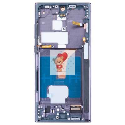Дисплей для Samsung S908B Galaxy S22 Ultra модуль с рамкой и тачскрином (черный) - (OLED) (Full Size)