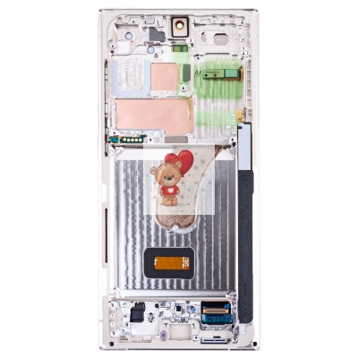 Дисплей для Samsung S918B Galaxy S23 Ultra модуль с рамкой и тачскрином (бежевый) - OR (SP)