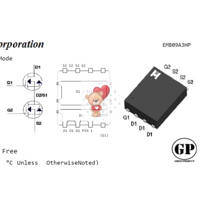 EMB09A03HP N-Channel MOSFET 30V 15A