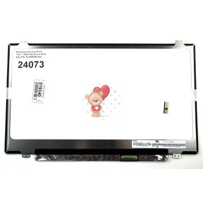 Матрица для ноутбука 14.0" 1366x768 40pin Slim TN N140BGN-E42 Glossy 60Hz Touch