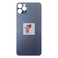 Задняя крышка для iPhone 11 Pro Max Серый (стекло, широкий вырез под камеру, логотип) - Премиум
