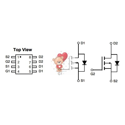 AO4807 P-Channel MOSFET 30V 6A