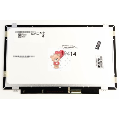 Матрица для ноутбука 14.0" 1366x768 40pin Slim TN B140XTK01.0 Glossy 60Hz Touch