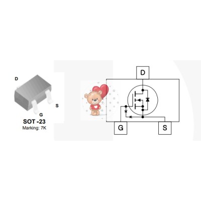 2N7002K N-Channel MOSFET 60V 0.3A