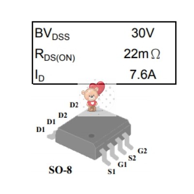 AP4232BGM N-Channel MOSFET 30V 7.6A