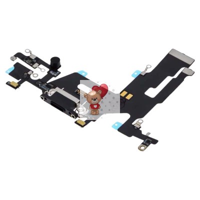 Шлейф для iPhone 11 на системный разъем/микрофон Черный - Премиум Шлейф для iPhone 11 на системный разъем/микрофон Черный - Премиум