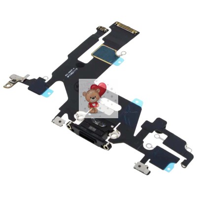 Шлейф для iPhone 11 на системный разъем/микрофон Черный - Премиум Шлейф для iPhone 11 на системный разъем/микрофон Черный - Премиум