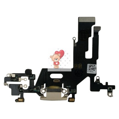 Шлейф для iPhone 11 на системный разъем/микрофон Белый Шлейф для iPhone 11 на системный разъем/микрофон Белый