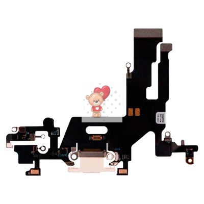 Шлейф для iPhone 11 на системный разъем/микрофон Белый - Премиум Шлейф для iPhone 11 на системный разъем/микрофон Белый - Премиум