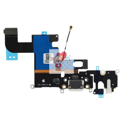 Шлейф для iPhone 6 на системный разъем/разъем гарнитуры/микрофон Белый Шлейф для iPhone 6 на системный разъем/разъем гарнитуры/микрофон Белый