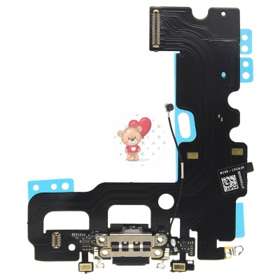 Шлейф для iPhone 7 на системный разъем/микрофон Черный Шлейф для iPhone 7 на системный разъем/микрофон Черный