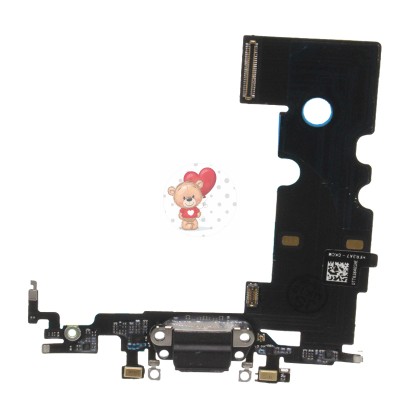 Шлейф для iPhone 8 на системный разъем/микрофон Черный Шлейф для iPhone 8 на системный разъем/микрофон Черный