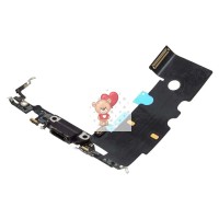 Шлейф для iPhone 8 на системный разъем/микрофон Черный - Премиум