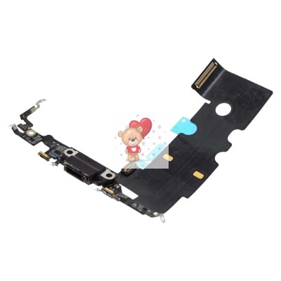 Шлейф для iPhone 8 на системный разъем/микрофон Черный - Премиум Шлейф для iPhone 8 на системный разъем/микрофон Черный - Премиум