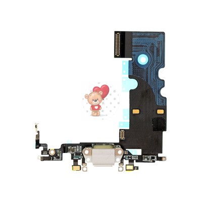 Шлейф для iPhone 8 на системный разъем/микрофон Белый Шлейф для iPhone 8 на системный разъем/микрофон Белый