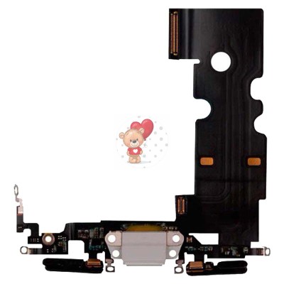 Шлейф для iPhone 8 на системный разъем/микрофон Белый - Премиум Шлейф для iPhone 8 на системный разъем/микрофон Белый - Премиум