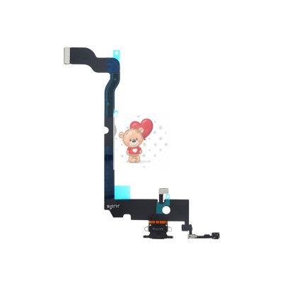 Шлейф для iPhone Xs Max на системный разъем/микрофон Черный Шлейф для iPhone Xs Max на системный разъем/микрофон Черный