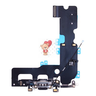 Шлейф для iPhone 7 Plus на системный разъем/микрофон Черный Шлейф для iPhone 7 Plus на системный разъем/микрофон Черный