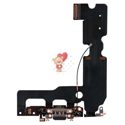 Шлейф для iPhone 7 Plus на системный разъем/микрофон Черный - Премиум Шлейф для iPhone 7 Plus на системный разъем/микрофон Черный - Премиум