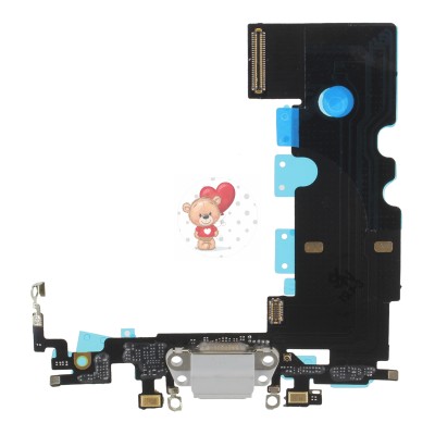 Шлейф для iPhone 8 Plus на системный разъем/микрофон Белый