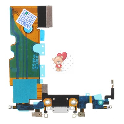 Шлейф для iPhone 8 Plus на системный разъем/микрофон Белый Шлейф для iPhone 8 Plus на системный разъем/микрофон Белый