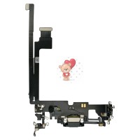 Шлейф для iPhone 12 Pro Max на системный разъем/микрофон Черный Шлейф для iPhone 12 Pro Max на системный разъем/микрофон Черный