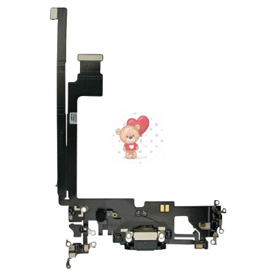Шлейф для iPhone 12 Pro Max на системный разъем/микрофон Черный Шлейф для iPhone 12 Pro Max на системный разъем/микрофон Черный